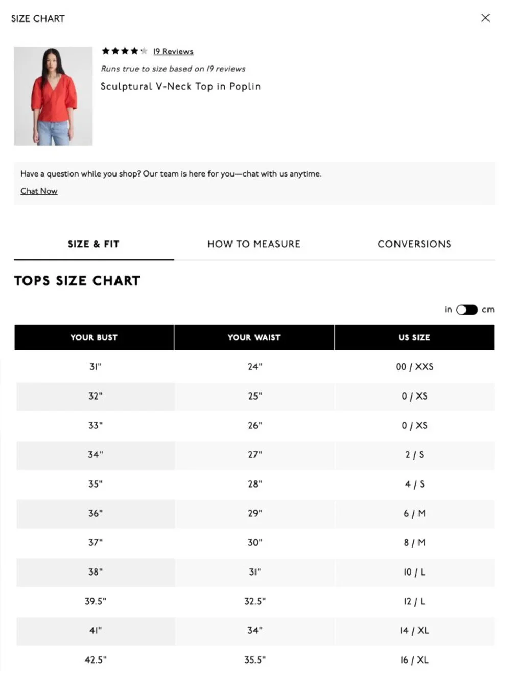 NWT Madewell Sculptural V-Neck Cotton Poplin Top Red Size 4 Capsule Wardrobe